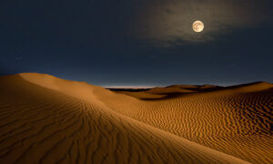 Moon Over Great Sand Dunes National Park, CO